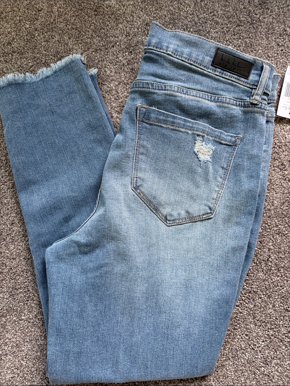 Nicole Miller SOHO High Rise Skinny Crop Distressed Jeans